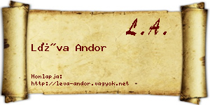 Léva Andor névjegykártya